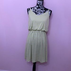 Lime green striped summer dress